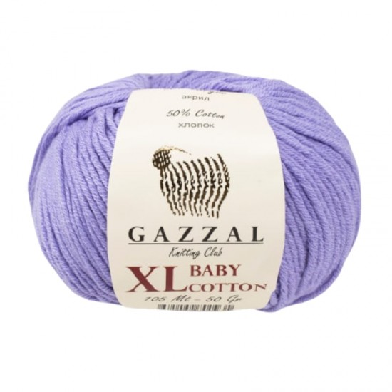 Gazzal Baby Cotton XL Açık Lila El Örgü İpi 3420 Gazzal Baby Cotton XL Açık Lila El Örgü İpi 3420