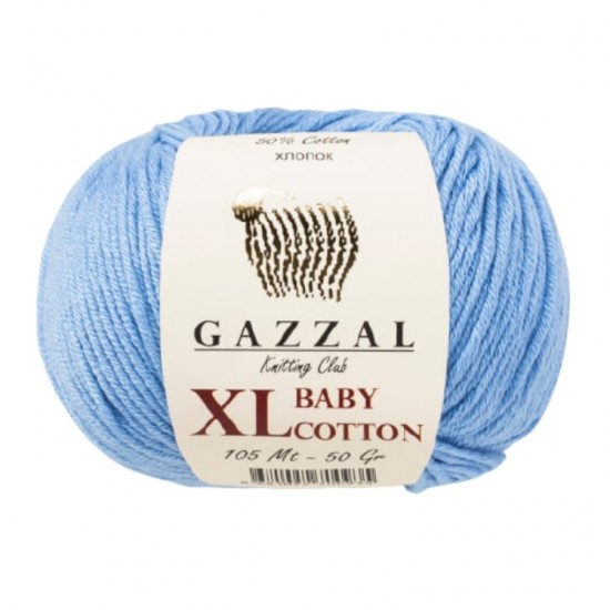 Gazzal Baby Cotton XL Açık Mavi El Örgü İpi 3423