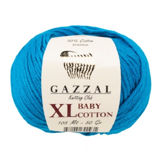 Gazzal Baby Cotton XL Mavi El Örgü İpi 3428
