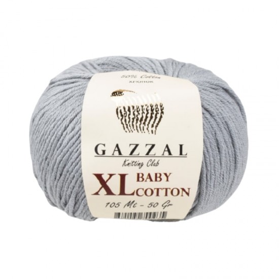 Gazzal Baby Cotton XL Gri El Örgü İpi 3430 Gazzal Baby Cotton XL Gri El Örgü İpi 3430