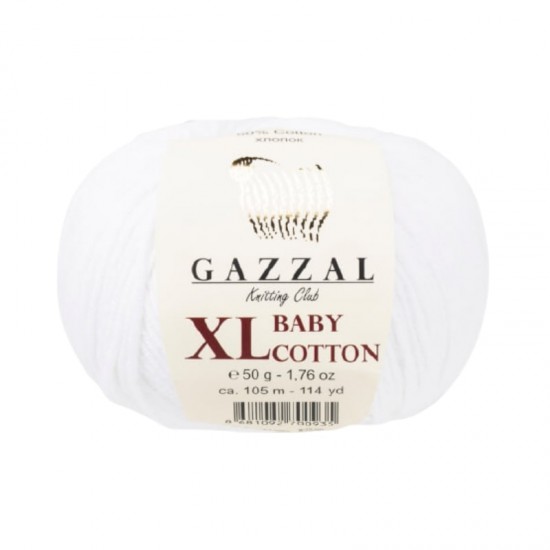 Gazzal Baby Cotton XL Beyaz El Örgü İpi 3432