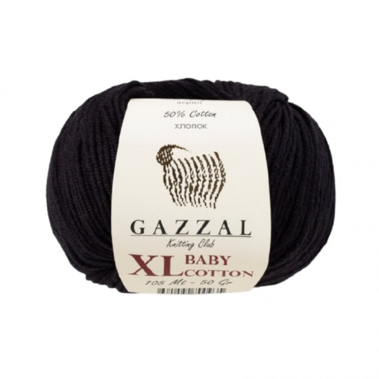 Gazzal Baby Cotton XL Siyah El Örgü İpi 3433 Gazzal Baby Cotton XL Siyah El Örgü İpi 3433