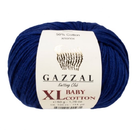 Gazzal Baby Cotton XL Lacivert El Örgü İpi 3438 Gazzal Baby Cotton XL Lacivert El Örgü İpi 3438