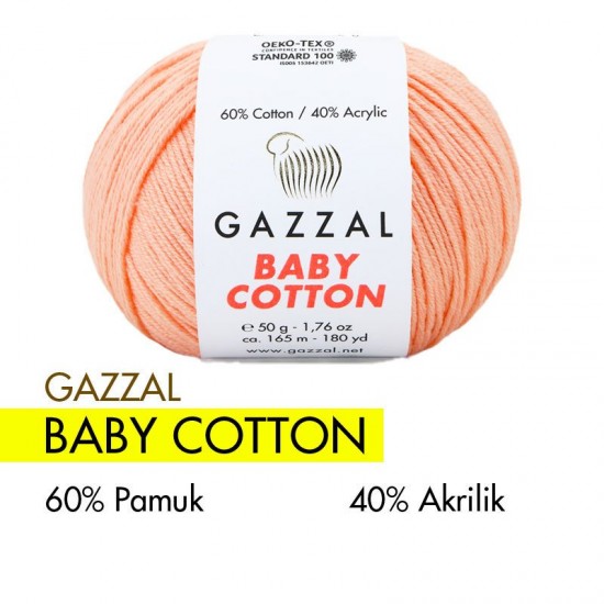 Gazzal Baby Cotton Yavruağzı El Örgü İpi 3412