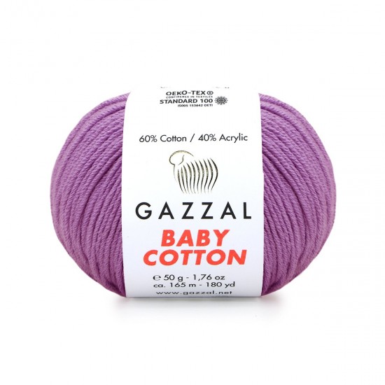 Gazzal Baby Cotton Lila El Örgü İpi 3414