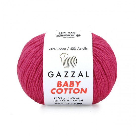Gazzal Baby Cotton Fuşya El Örgü İpi 3415 Gazzal Baby Cotton Fuşya El Örgü İpi 3415