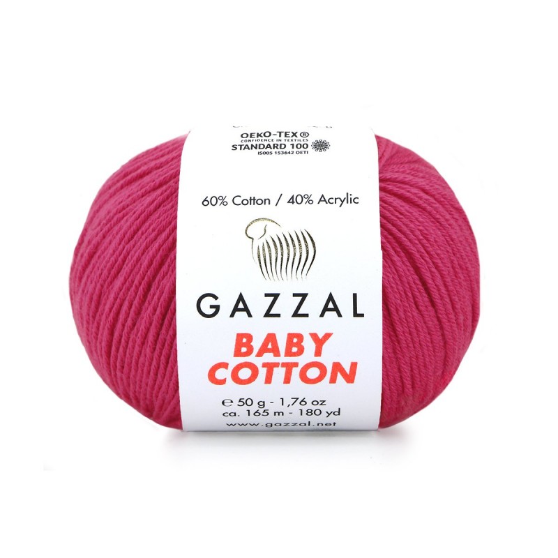 Gazzal Baby Cotton Fuşya El Örgü İpi 3415 Gazzal Baby Cotton Fuşya El Örgü İpi 3415