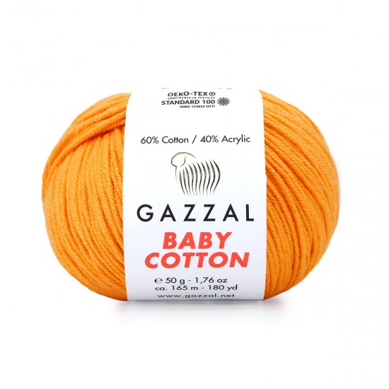 Gazzal Baby Cotton Açık Turuncu El Örgü İpi 3416