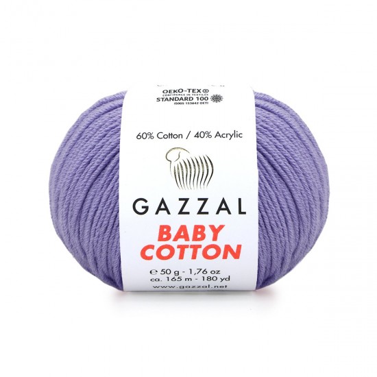 Gazzal Baby Cotton Açık Lila El Örgü İpi 3420