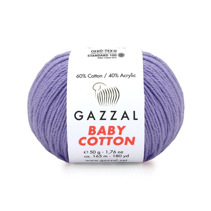 Gazzal Baby Cotton Açık Lila El Örgü İpi 3420