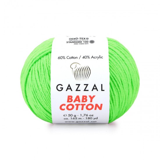 Gazzal Baby Cotton Fıstık Yeşili El Örgü İpi 3427 Gazzal Baby Cotton Fıstık Yeşili El Örgü İpi 3427