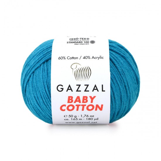 Gazzal Baby Cotton Mavi El Örgü İpi 3428 Gazzal Baby Cotton Mavi El Örgü İpi 3428