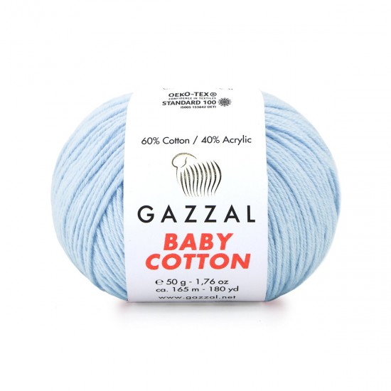 Gazzal Baby Cotton Bebe Mavisi El Örgü İpi 3429