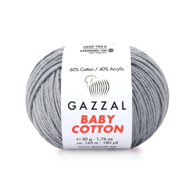 Gazzal Baby Cotton Gri El Örgü İpi 3430 Gazzal Baby Cotton Gri El Örgü İpi 3430