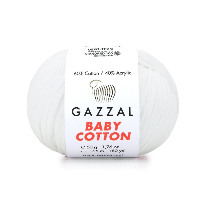 Gazzal Baby Cotton Beyaz El Örgü İpi 3432 Gazzal Baby Cotton Beyaz El Örgü İpi 3432