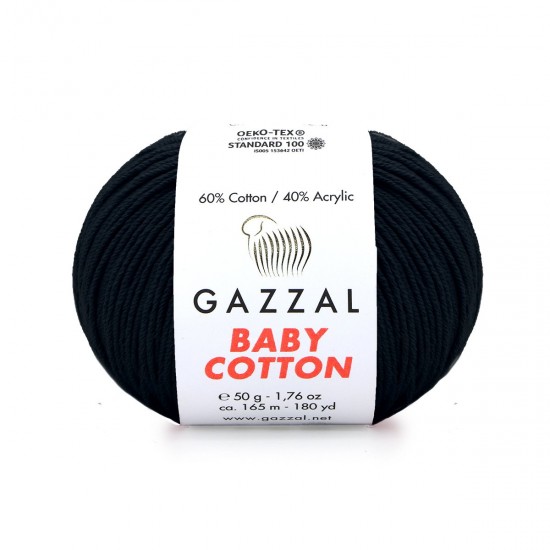 Gazzal Baby Cotton Siyah El Örgü İpi 3433