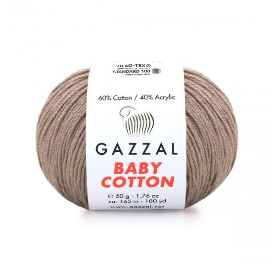 Gazzal Baby Cotton Açık Kahve El Örgü İpi 3434