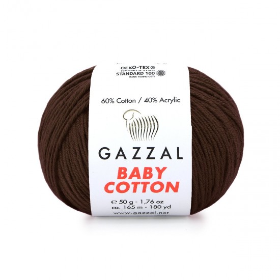 Gazzal Baby Cotton Kahverengi El Örgü İpi 3436