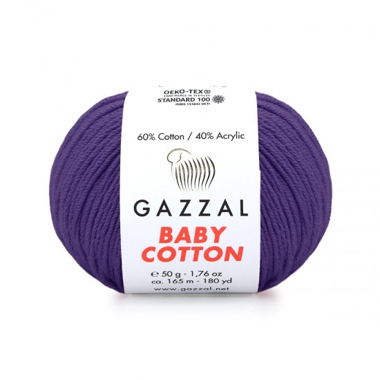 Gazzal Baby Cotton Mor El Örgü İpi 3440 Gazzal Baby Cotton Mor El Örgü İpi 3440