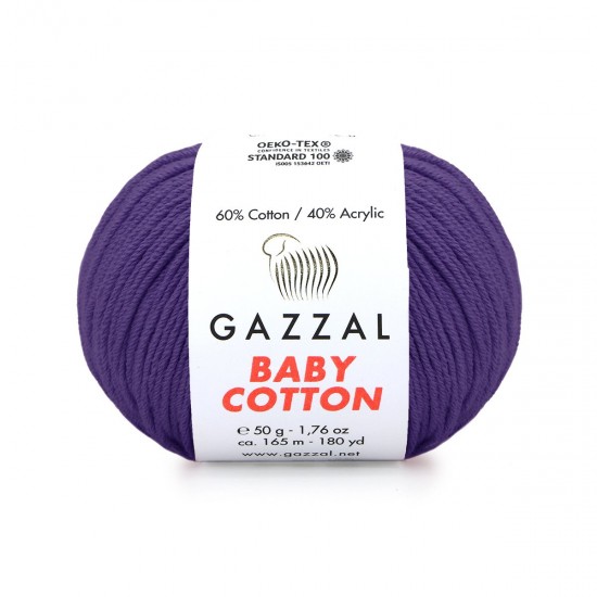 Gazzal Baby Cotton Mor El Örgü İpi 3440