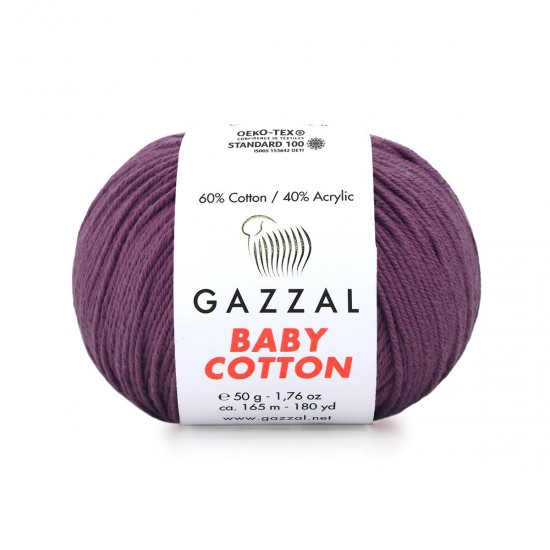 Gazzal Baby Cotton Mürdüm El Örgü İpi 3441