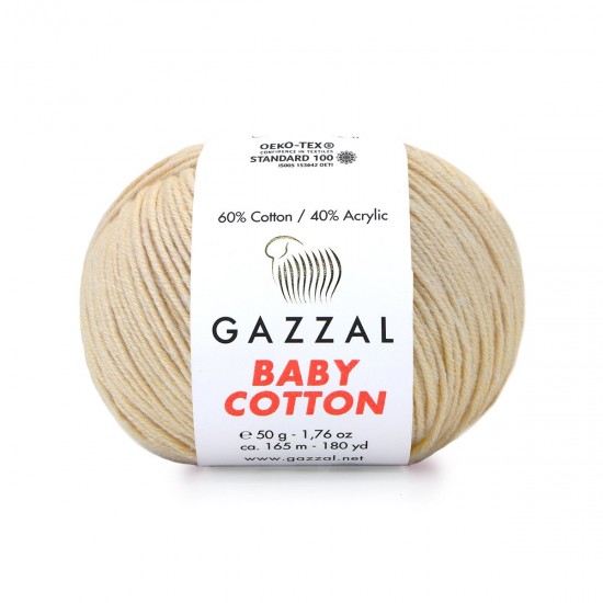 Gazzal Baby Cotton Orta Bej El Örgü İpi 3445 Gazzal Baby Cotton Orta Bej El Örgü İpi 3445