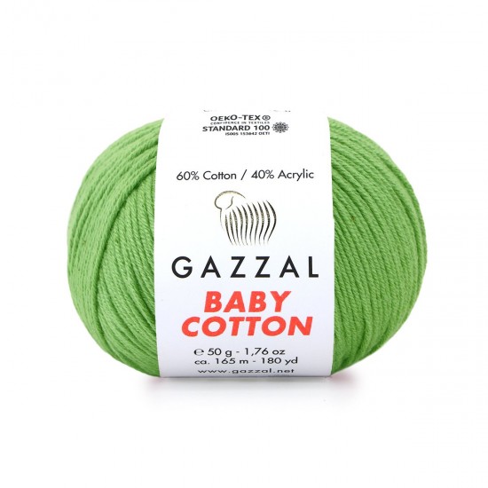 Gazzal Baby Cotton Yeşil El Örgü İpi 3448 Gazzal Baby Cotton Yeşil El Örgü İpi 3448