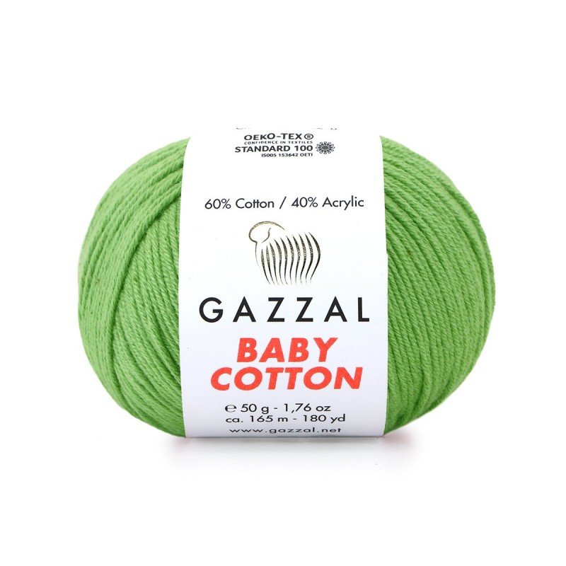 Gazzal Baby Cotton Yeşil El Örgü İpi 3448
