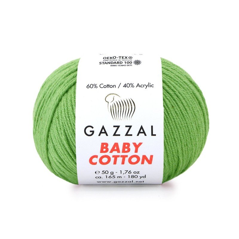 Gazzal Baby Cotton Yeşil El Örgü İpi 3448 Gazzal Baby Cotton Yeşil El Örgü İpi 3448