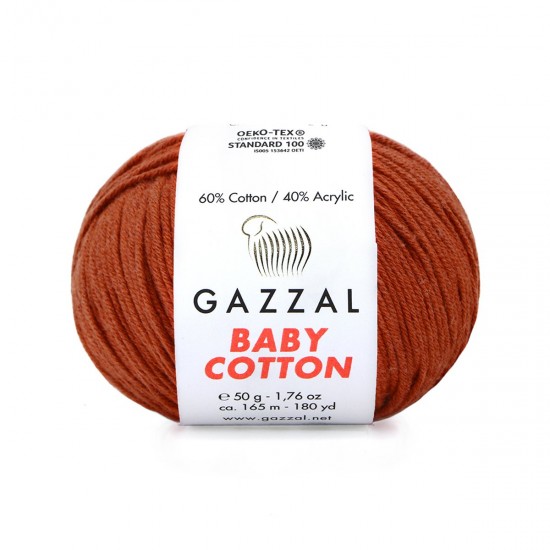 Gazzal Baby Cotton Tarçın El Örgü İpi 3453