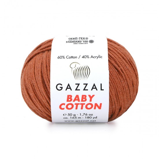 Gazzal Baby Cotton Açık Tarçın El Örgü İpi 3454