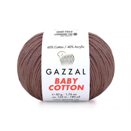 Gazzal Baby Cotton Açık Kahverengi El Örgü İpi 3455 Gazzal Baby Cotton Açık Kahverengi El Örgü İpi 3455