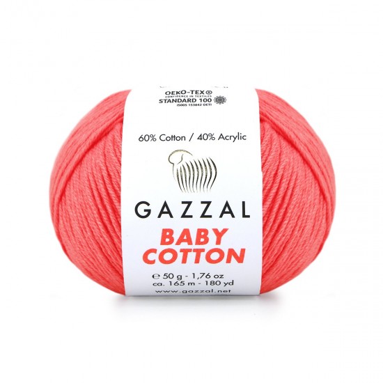 Gazzal Baby Cotton Neon Pembe El Örgü İpi 3460