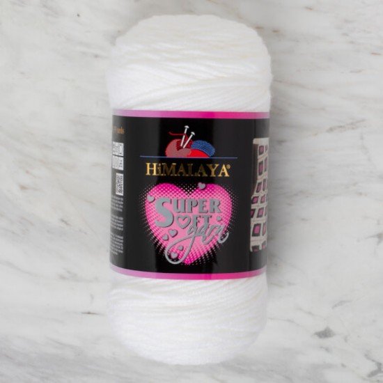 Himalaya Super Soft Yarn Beyaz El Örgü İpi 80801