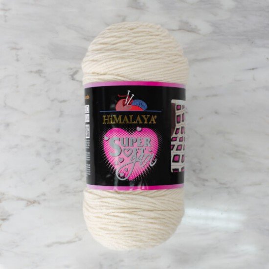 Himalaya Super Soft Yarn Krem El Örgü İpi 80837 Himalaya Super Soft Yarn Krem El Örgü İpi 80837