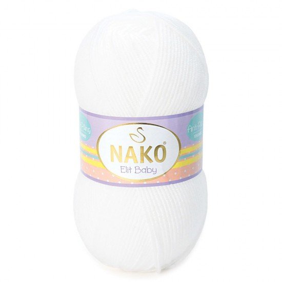 Nako Elit Baby Beyaz El Örgü İpi 208 Nako Elit Baby Beyaz El Örgü İpi 208