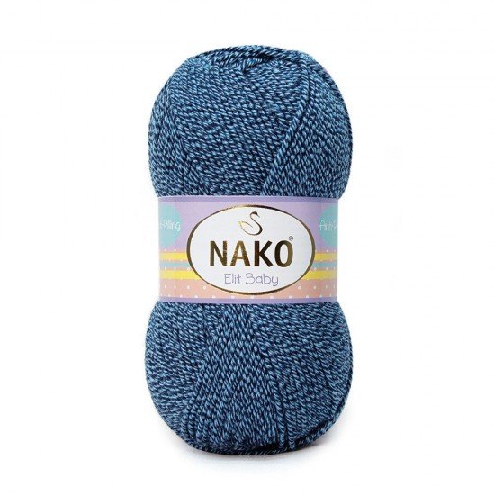 Nako Elit Baby Mavi Lacivert Muline El Örgü İpi 21350