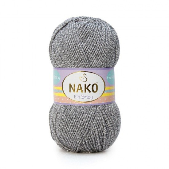 Nako Elit Baby Gri Beyaz Muline El Örgü İpi 21353 Nako Elit Baby Gri Beyaz Muline El Örgü İpi 21353